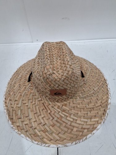 Men's Quiksilver pierside straw lifeguard hat - LARGE / XL -WHITE/GOLD PATTERN image 2