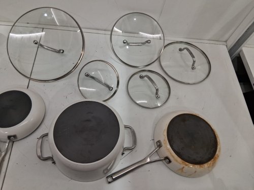 12pc kitchenaid hard anodized ceramic cookware set - off-white (model: 1804554) image 8