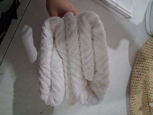 2pk caro home 100% cotton hand towels - 18" x 30" - white herringbone (model: 1945886) image 3