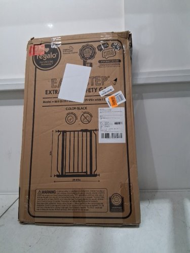 REGALO EASY STEP EXTRA WIDE METAL SAFETY GATE - 30" X 29" - 49" - BLACK (MODEL: 1164EB) image 2