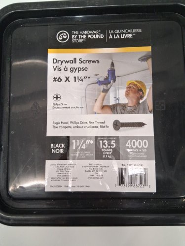 4000Pk Richelieu Drywall Screws No.6 - 1.25" - BLACK - (MODEL:1906292) image 3