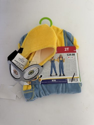 2PC TODDLER DISGUISE BOB MINIONS COSTUME - SMALL (2T)  - YELLOW/BLUE (STYLE: 119079S) image 3