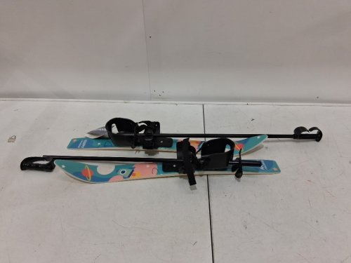 Kids Odoland beginner snow skis and poles - Ages 4 and under - Multicolour image 2