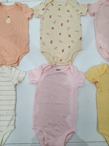6 assorted baby ONESIES - 6m - ORANGE/PINK/YELLOW image 3