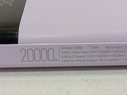 Charmast Power Bank with Built in Cables - 20000mAh - purple (model: c2065) image 4