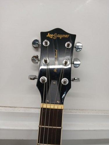 Leo Jaymz 39" Solid Body Electric Guitar - Poplar Wood Body - Maple Neck and Composite Ebony Fretboard (Black) image 10