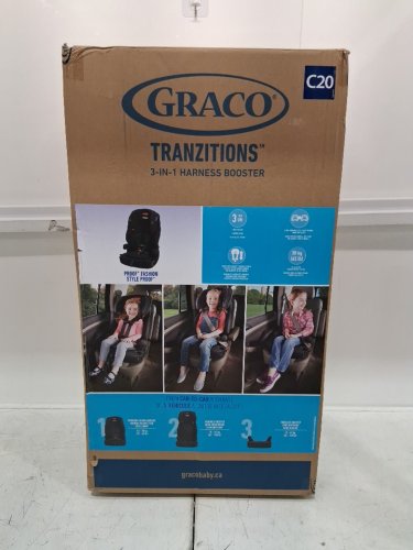 GRACO C20 TRANZITIONS 3-IN-1 HARNESS BOOSTER CAR SEAT - 100LBS MAX/CAP - BLACK (MODEL: 2035724) image 2