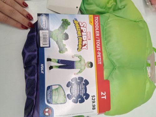 2PC TODDLER JAZWARES COSTUME PLAY SPIDEY AND HIS FRIENDS HULK COSTUME - 2T - GREEN/PURPLE/BLACK image 2
