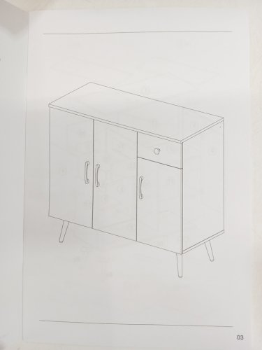 Costway Buffet Cabinet with 3 Doors and Pull-out Drawer - 32" x 35.5" x 16" - Brown (Model: JV10842) image 7