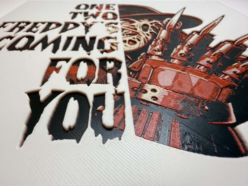 8"x8" 3D Printed - Freddy Krueger from A Nightmare on Elm Street - Textured Photo image 2