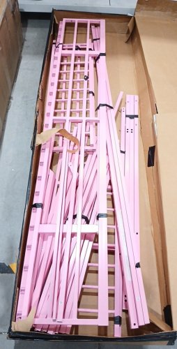 LIKIMIO Bunk Bed with Ladder and Guardrail - Twin - Pink image 4
