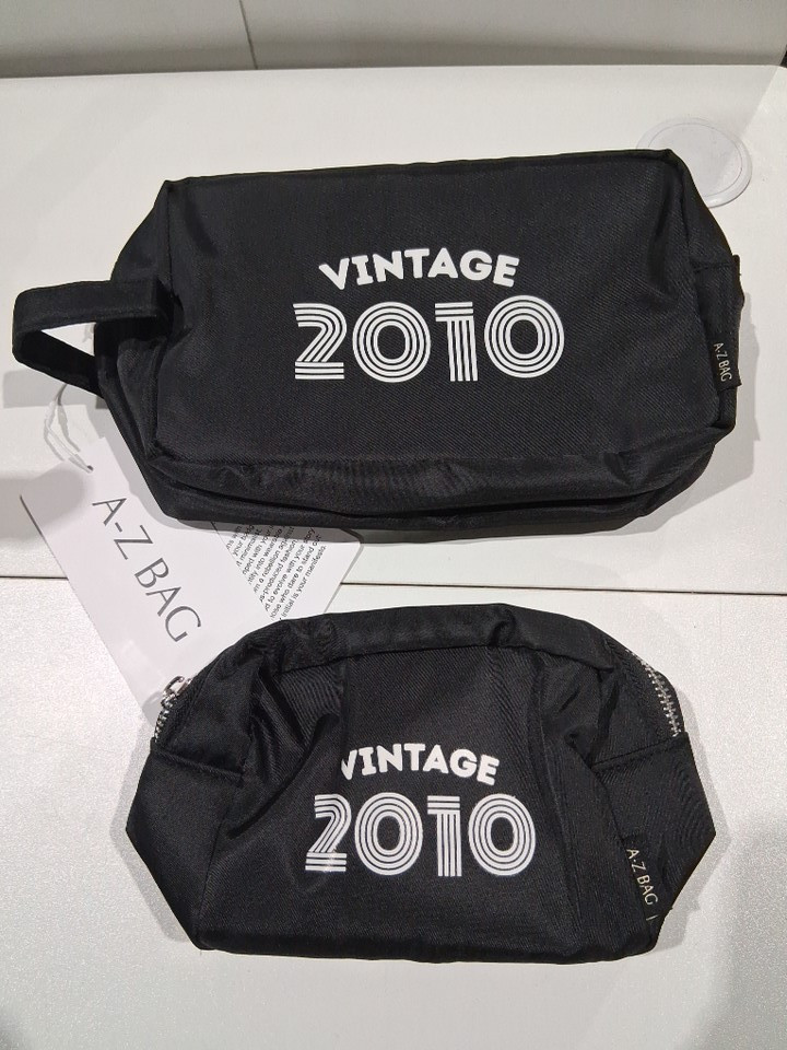 2pc A-Z BAG Toiletry and makeup organizer bag set - VINTAGE 2010 - Black (Model: GN0L) image 5