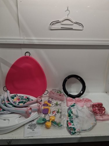 bright starts 2-in-1 bounce bounce baby activity center - playful palms - pink (model: 12663) image 3