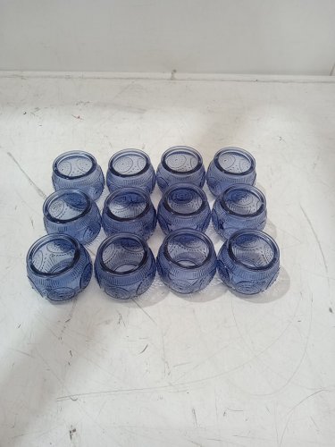 12PK LAMORGIFT votive glass candle holders - 2" - blue image 3