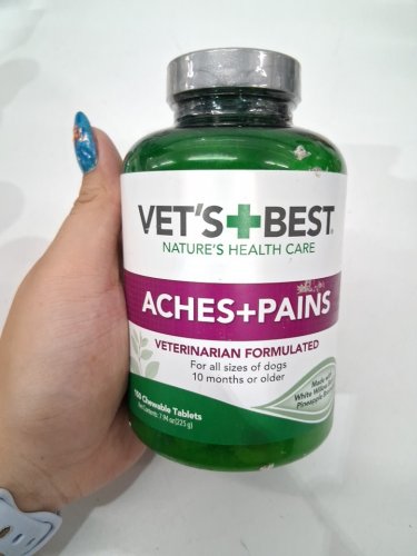 (180 chews) vet's best nature's health care chewable aches and pains vet formulated tabs for all sized dogs - 10m+ image 2