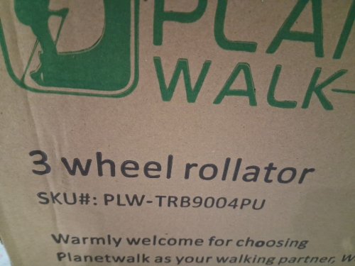 Planetwalk Premium Ultra Lightweight Foldable 3 Wheel Rollator Walker - 32" - purple (model: plw-trb9004pu) image 7