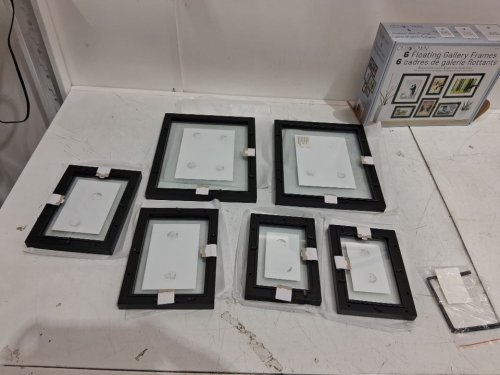 6PC old town floating gallery picture frames - multiple sizes - black/glass (style : 2237474) image 3
