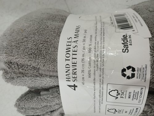 4PK Serene Home Collection Hand Towels - 15"X30" - GREY (MODEL:3414444) image 4