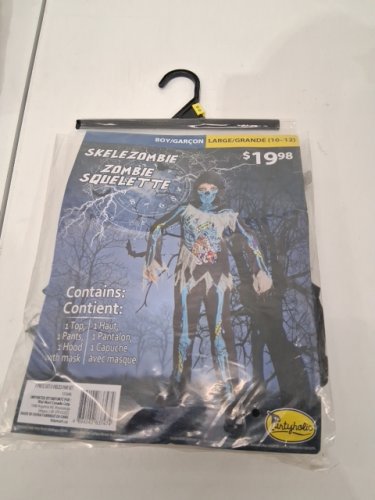 3PC BOYS PARTYHOLIC SKELEZOMBIE COSTUME - LARGE (10-12) - BLACK/BLUE (STYLE: 13164) image 2