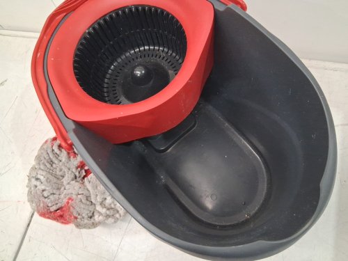 Vileda EasyWring Spin Mop Bucket Floor Cleaning System with Power Mop Head & extendable handle - red/grey (model: 172880/10683010609981/183310) image 3