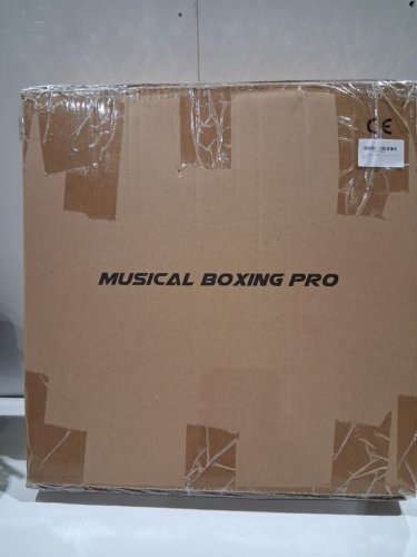 Smart music boxing pad for family fitness with Bluetooth LED lights & boxing gloves - black - (model: QJB-03) image 2