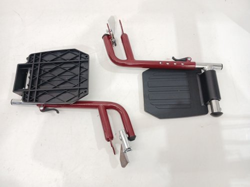 MEDLINE BASIC ALUMINUM TRANSPORT WHEELCHAIR 12" REAR WHEELS WITH BRAKES - 19 - 300LBS CAPACITY - RED/BLACK (MODEL: MDS808210ARE) image 6