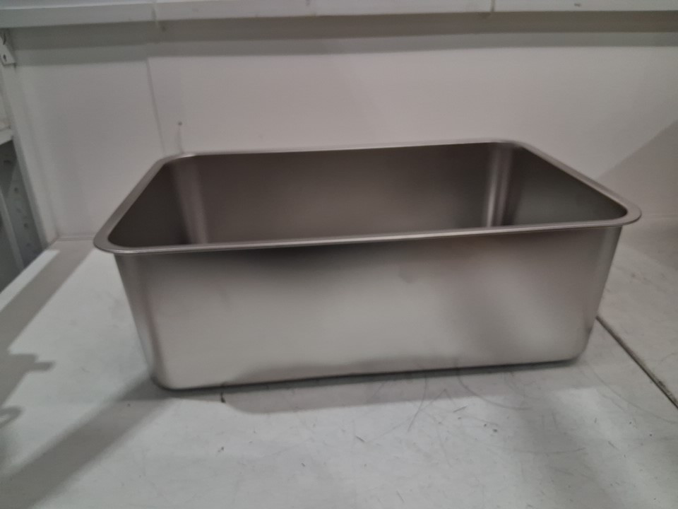 ZUHUCPTS EASY-CLEAN SMOOTH SIDE ROUNDED CORNER HIGH EDGE CAT LITTER BOX - 20" X 14" X 6" - STAINLESS STEEL image 2