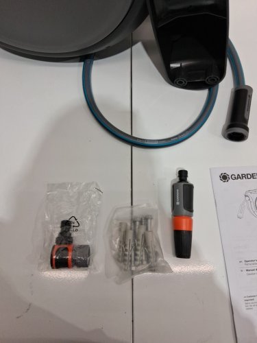 GARDENA ROLL-UP WALL MOUNTED RETRACTABLE HOSE REEL WITH AUTO SPRING - 50FT - GREY image 4