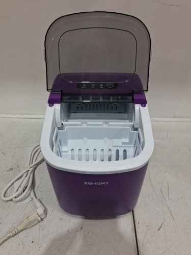 EUHOMY Countertop Ice Maker Machine with Handle, Basket and Scoop - MAKES 26LBS Per Day - purple (MODEL: IM-06e) image 7