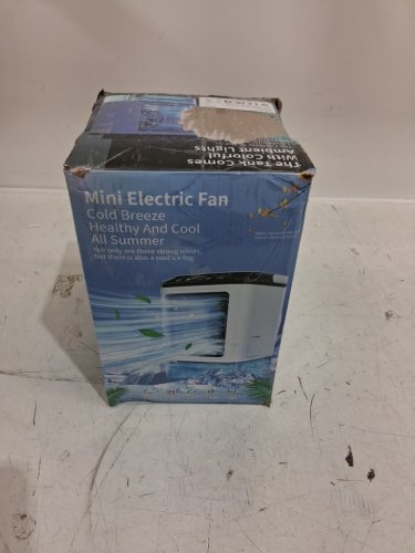 portable mini air conditioner cooling fan - 12W - 900ml - white/black image 2