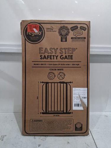 REGALO EASY-STEP METAL WALK-THROUGH SAFETY GATE - 30" X 29'' - 38.5'' - WHITE (MODEL: 1160DS) image 2