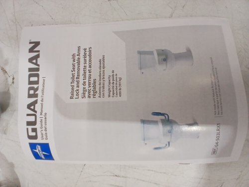 MEDLINE GUARDIAN 5" Elevated Raised Toilet Seat with lock & Removable Padded Arms - white\grey (model: g4-503lrx1) image 4