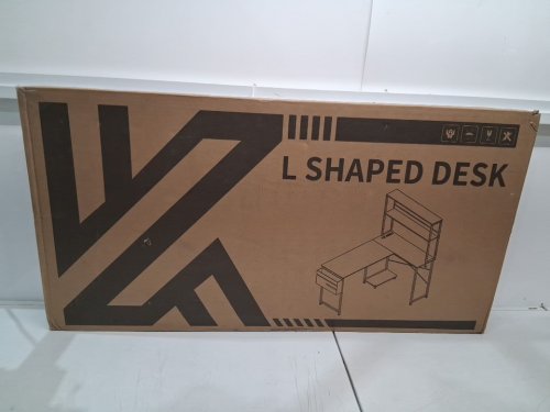 aodk reversible l-shaped gaming desk with led, power outlet, and storage bag - 53" - black image 4