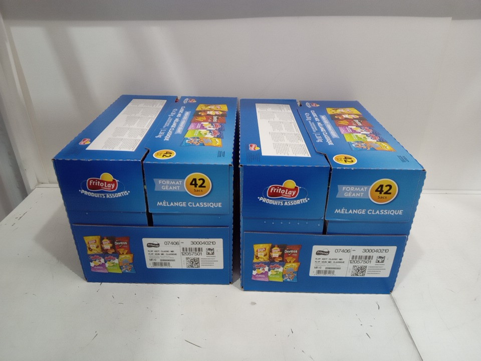 (2) 42PK *EXPIRED* Frito-Lay Mega Size Classic Mix CHIPS Variety Pack - 28G / each - Lay's Classic, Lay's Bar-B-Q, Doritos Nacho, Ruffles All Dressed, Ruffles Sour Cream & Onion, Cheetos Puffs image 2