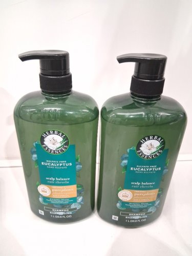 2 herbal essences sulfate free scalp balance eucalyptus shampoo- 1l/each image 2