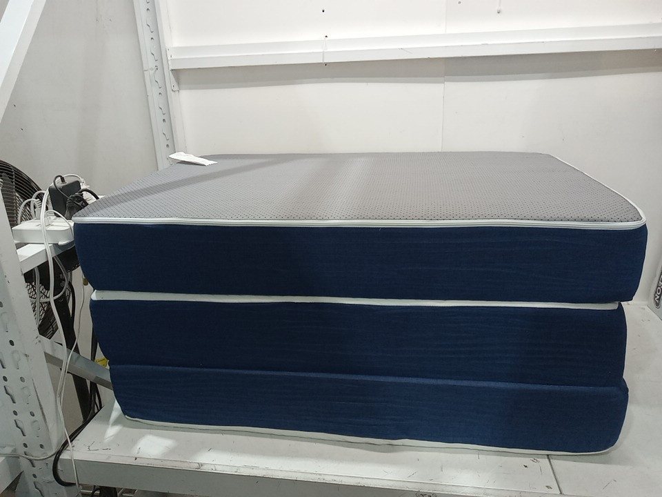 FOLDABLE TRI FOLD GEL MEMORY FOAM mattress with washable cover - twin xl - white/blue (model: jnd-szd6-vn-3) image 2