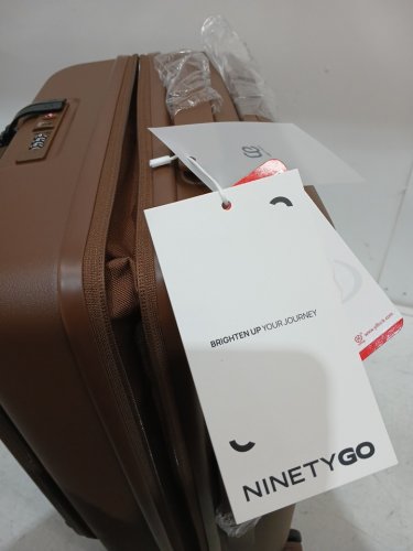 NINETYGO JOURNEY 2.0 Hardshell Carry-On Luggage - 20" Suitcase with Front Compartment & TSA Lock - Coffee Brown (Model: CASR-CFE220-BW13) image 2