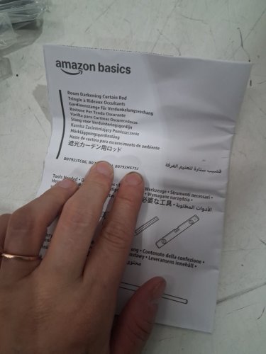 AMAZONBASICS ROOM DARKENING WRAP AROUND DOUBLE CURTAIN ROD - 48" - 88" - BLACK image 4