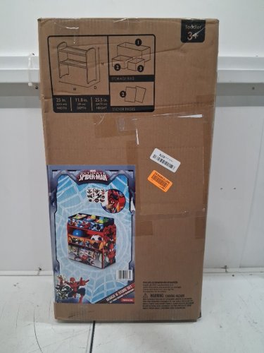 marvel ultimate spiderman 6-bin toy storage organiser - 11.75"x25.5"x25" - red (model: tb103s) image 4