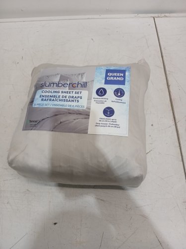 6PC SLUMBER CHILL COOLING BED SHEET SET - QUEEN - GREY (MODEL: 1796335) image 4