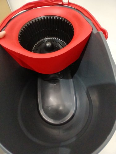 Vileda EasyWring Spin Mop Bucket Floor Cleaning System with Power Mop extendable handle - red/grey (model: 172880/ 10683010609981) image 5