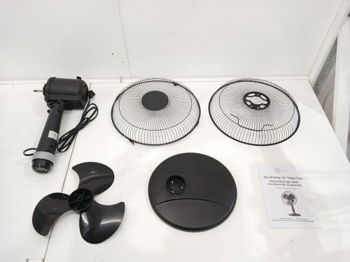 MAINSTAYS 3-SPEED STATIONARY/OSCILLATING TABLE FAN - 12" - BLACK (MODEL: TF3-30E) image 3