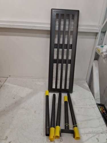 heavy duty lawn leveling rake - 5FT with 10" x 30" folding plate - black/grey with yellow handle image 3
