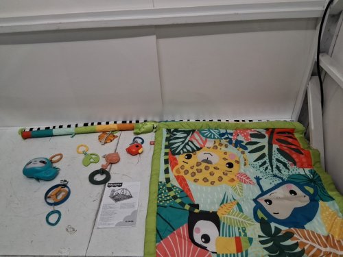 Fisher-Price 3-in-1 Rainforest Sensory Gym Baby Playmat - 30.3" x 32.3" - Assorted Colors (Model: HJW08) image 3