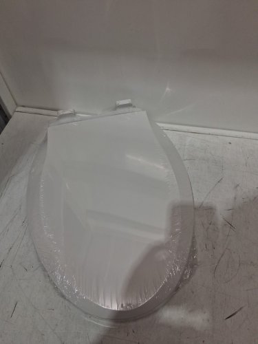garvee elongated toilet seat with built in toddler seat - white image 2