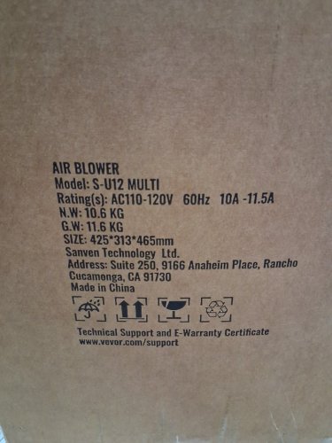AIR BLOWER FOR INFLATABLE BOUNCE HOUSES -1100W- 1.5HP -ORANGE /BLACK (MODEL: S-U12 MULTI) image 3