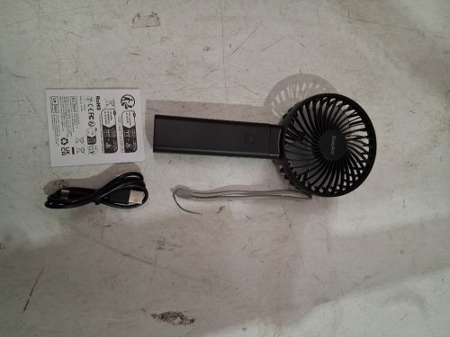 easyacc mini portable handheld pocket fan with stand, lanyard and charger - black image 4