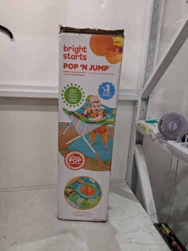 Bright Starts Pop 'N Jump adjustable Indoor Outdoor Use Activity Center Lightweight Carrying Bag & Canopy - ages 6 - 12 months - outdoor animals/multicolor (model:13410) image 2