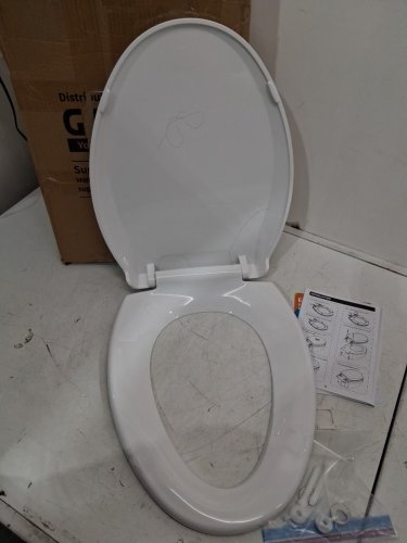 GARVEE Elongated Soft Close Toilet Seat Cover / Lid - 17" - white (Model: PHO-0R8LA399) image 3