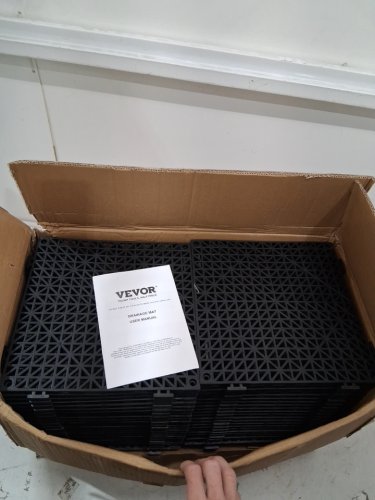 50PK MODULAR INTERLOCKING DRAINAGE MATS - 12" X 12" - BLACK (MODEL: 30*30*1.5CM-B) image 2